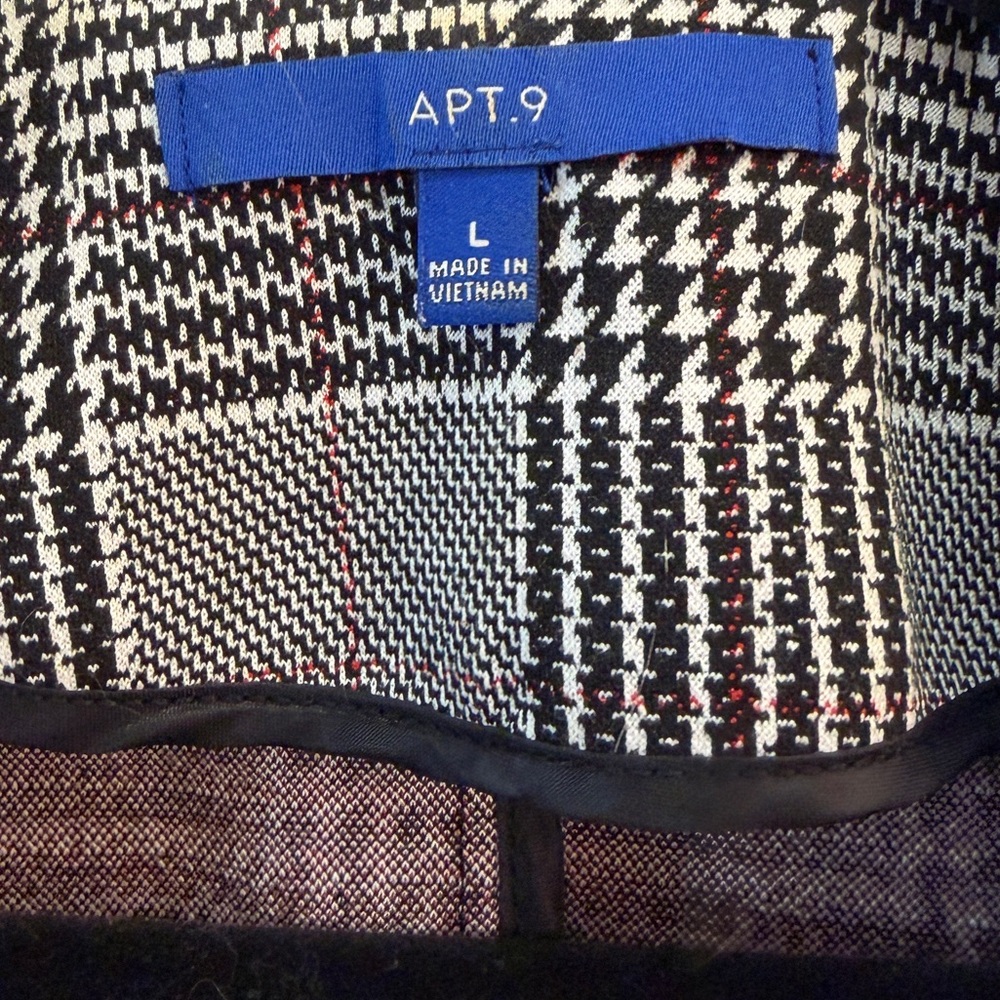 Apt. 9 Houndstooth Glen Plaid Blazer Jacket, Women's Size L - Picture 4 of 4